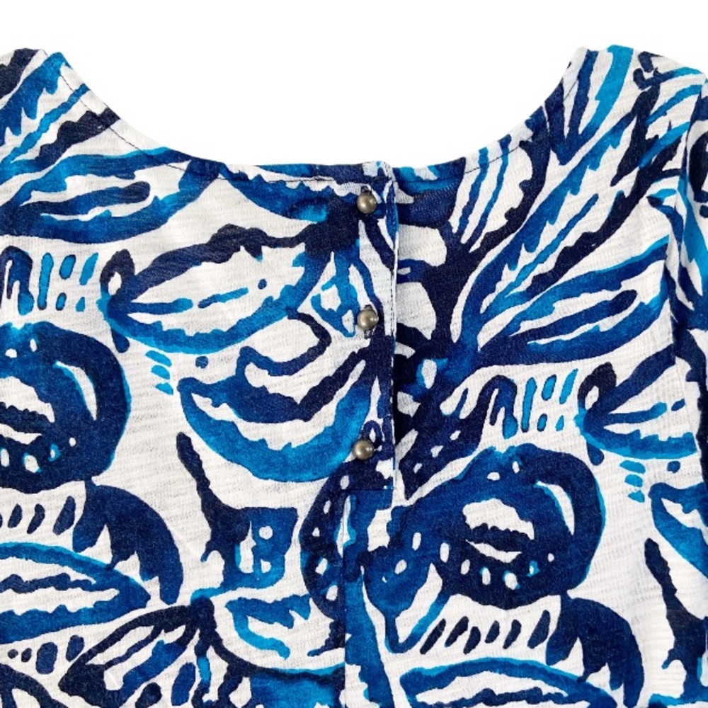Lucky Brand Women's Batik Garden Dress Blue Floral Size Small - Picture 6 of 10
